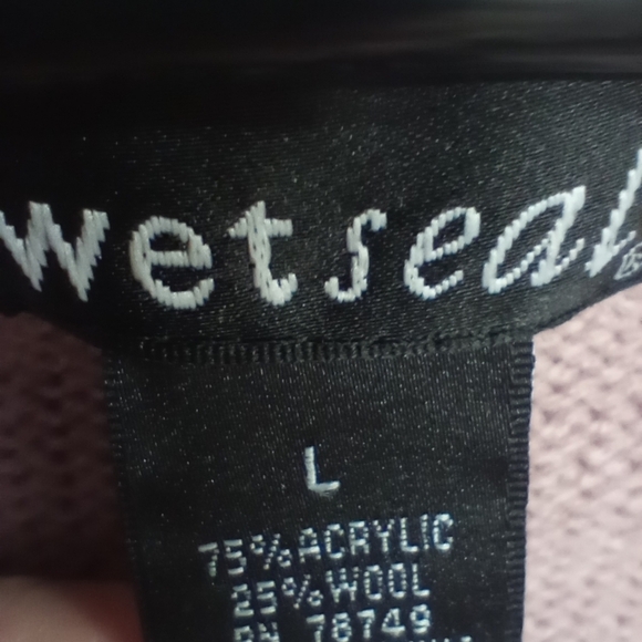 Y2K Wet Seal Sweater Women's Wool Blend Size Large Fair Isle Mutlicolored Wool - Picture 10 of 11